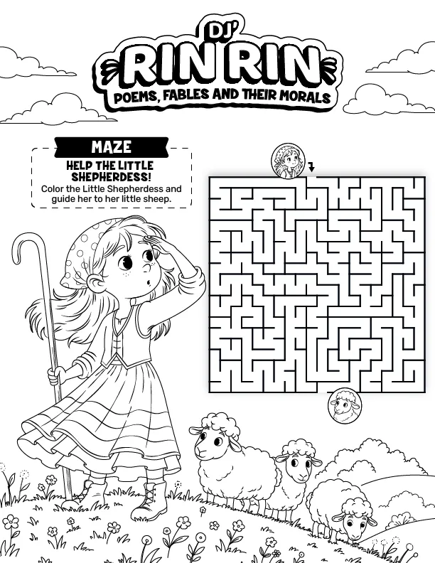 Little Shepherdess coloring maze