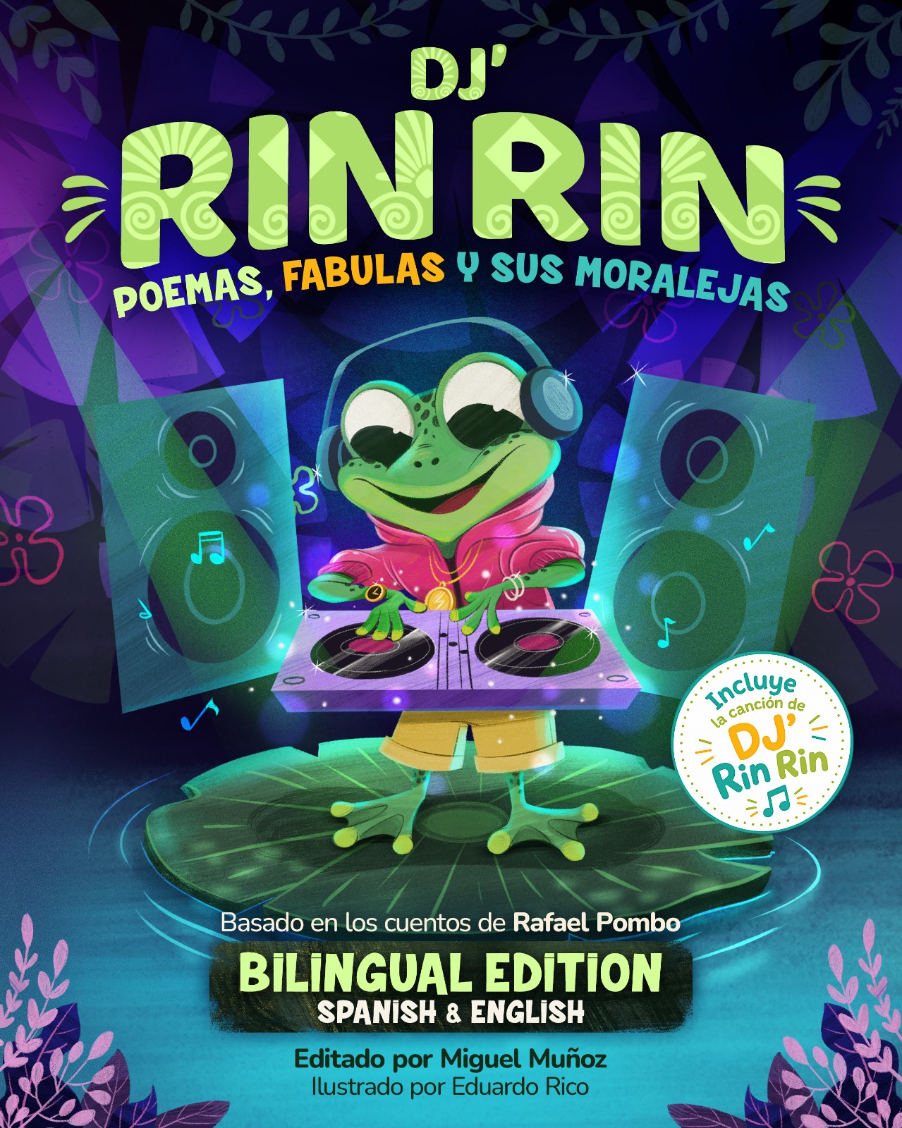 Portada del libro DJ RIN RIN — Poemas, Fábulas y sus Moralejas, edición bilingüe